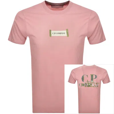 C.p. Company Cp Company Jersey Logo T Shirt Pink