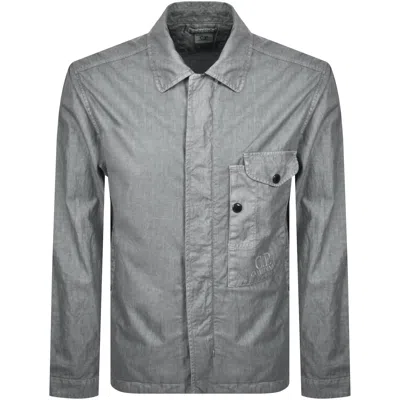 C.p. Company Cp Company Lino Wax Overshirt Limestone In Gray