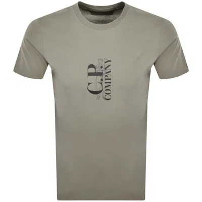 C.p. Company Cp Company Logo T Shirt Fallen Rock In Brown