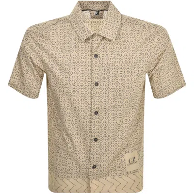 C P Company Cp Company Short Sleeve Shirt Beige In Gold