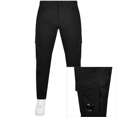 C P Company Cp Company Stretch Satin Cargo Trousers Black