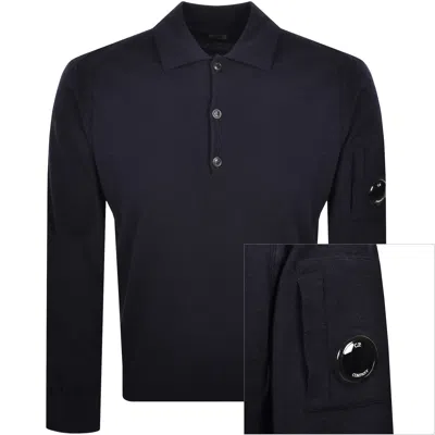 C.p. Company Cp Company Wool Knit Polo Total Eclipse In Blue