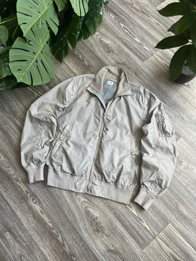 Pre-owned C P Company X Vintage Cp Company Archive Vintage Garment Dyed Nylon Bomber Jacket In Grey