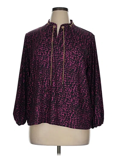 Pre-owned C. Wonder 3/4 Sleeve Blouse In Purple