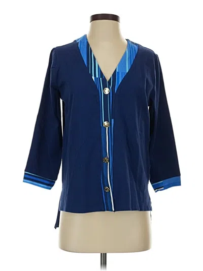 Pre-owned C. Wonder 3/4 Sleeve Button Down Shirt In Blue