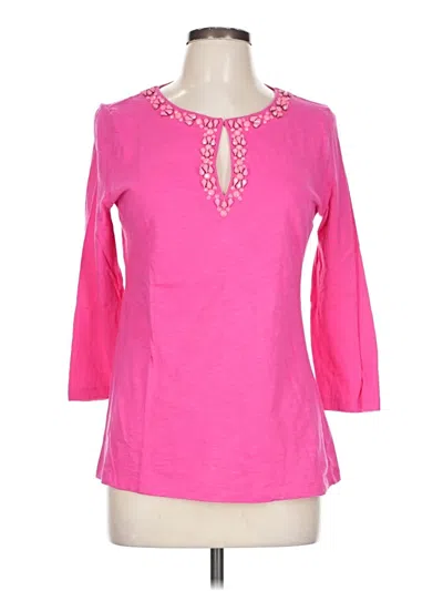 Pre-owned C. Wonder 3/4 Sleeve Top Pink Keyhole Neckline Tops