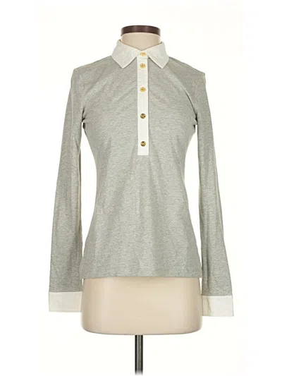 Pre-owned C. Wonder Long Sleeve Top Gray Mock Neckline Tops