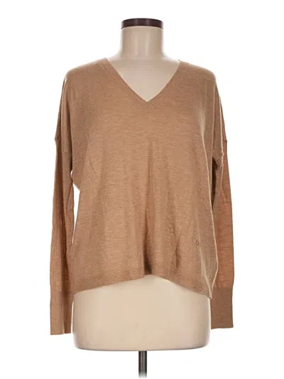 Pre-owned C. Wonder Long Sleeve Top Tan V-neck Tops