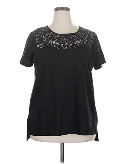 Pre-owned C. Wonder Short Sleeve Top Black Crew Neck Tops
