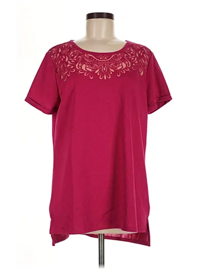 Pre-owned C. Wonder Short Sleeve Top Burgundy Scoop Neck Tops