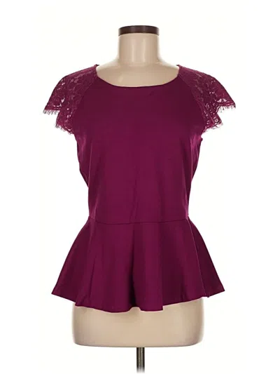 Pre-owned C. Wonder Short Sleeve Top Burgundy Sweetheart Neckline Tops