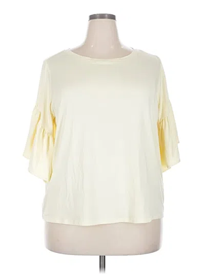 Pre-owned C. Wonder Short Sleeve Top Ivory Crew Neck Tops