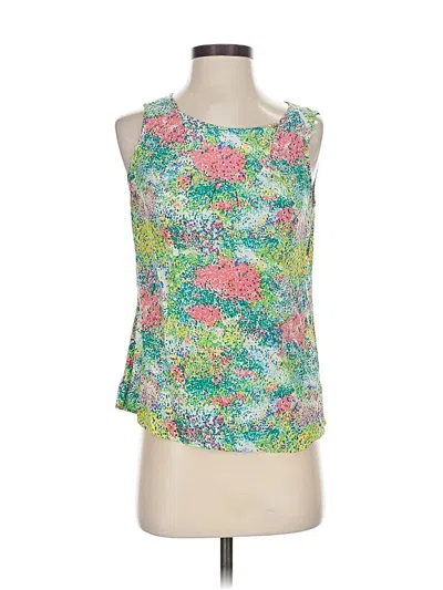 Pre-owned C. Wonder Sleeveless Silk Top Green Halter Neckline Tops