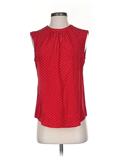 Pre-owned C. Wonder Sleeveless Silk Top Red Keyhole Neckline Tops