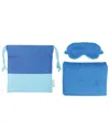 C. Wonder Travel Blanket & Eye Mask With Carrying Pouch In Blue