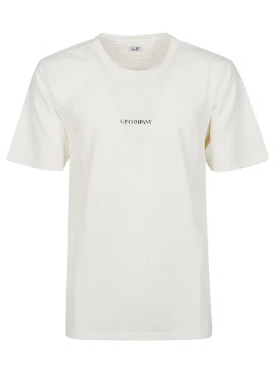C.p. Company 24/1 Jersey Garment Dyed Logo T-shirt In Gauze White