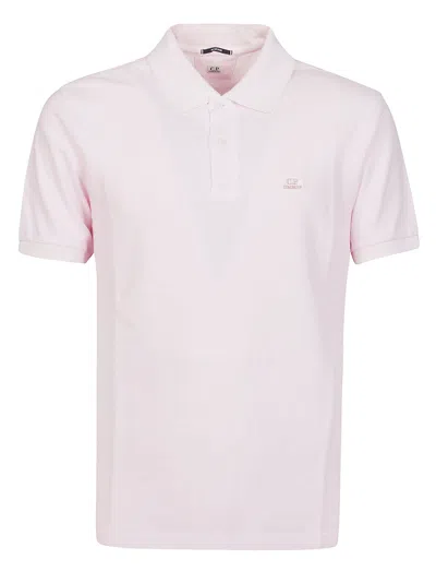 C.p. Company 24/1 Piquet Resist Dyed Short Sleeve Polo Shirt In Pink