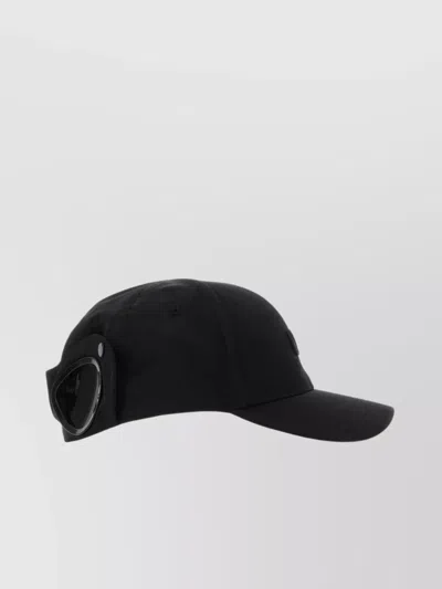 C.p. Company Baseball Cap Nylon Curved Brim In Black