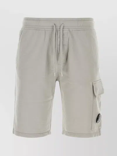 C.p. Company Bermuda Shorts With Cargo Pocket And Elastic Waistband In Neutral
