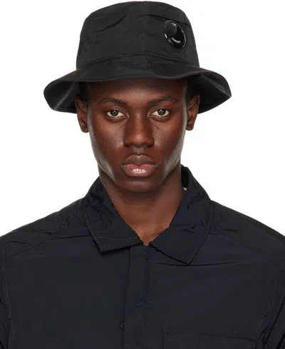 C.p. Company Black Chrome-r Bucket Hat In Black 999