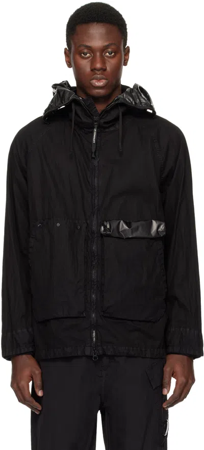 C.p. Company Black Goggle Jacket In 999 Black