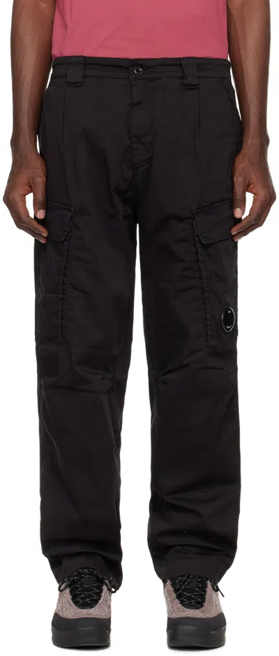 C.p. Company Black Loose Cargo Pants In Black 999