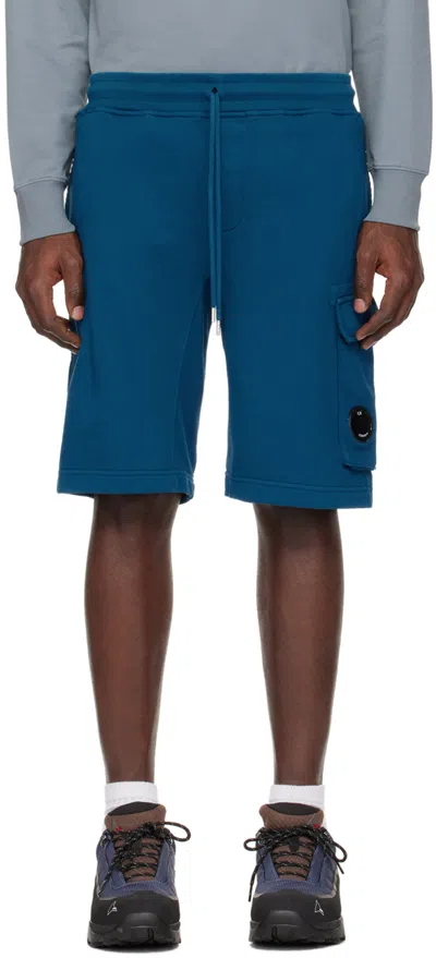 C.p. Company Blue Lens Shorts In Ink Blue 848