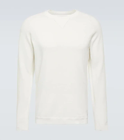 C.p. Company Cotton Terry Sweatshirt In Gauze White