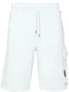 C.p. Company Relaxed-fit Cargo Diagonal Fleece Shorts In Blue