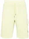 C.p. Company Lens-detail Cotton Shorts In White