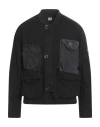 C.p. Company Buttoned Bomber Jacket In Black