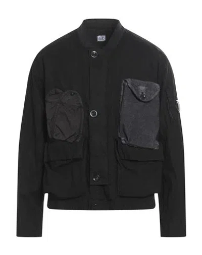 C.p. Company Buttoned Bomber Jacket In Black