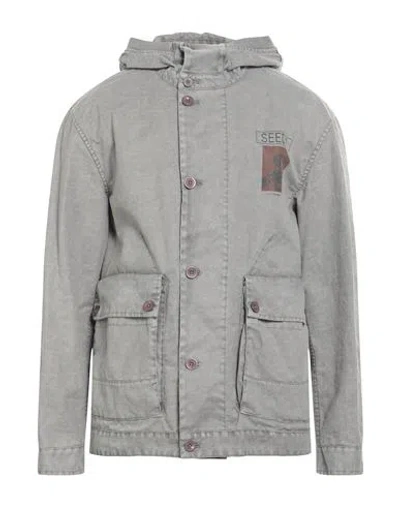 C.P. COMPANY C. P. COMPANY MAN JACKET GREY SIZE 40 RAMIE, POLYURETHANE RESIN, COTTON, POLYAMIDE, ELASTANE