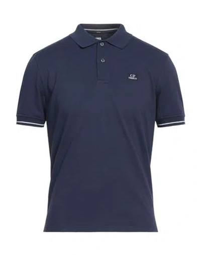 C.p. Company C. P. Company Man Polo Shirt Navy Size M Cotton, Polyamide In Navy Blue