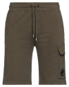 C.p. Company Elastic Waist Shorts In Military Green