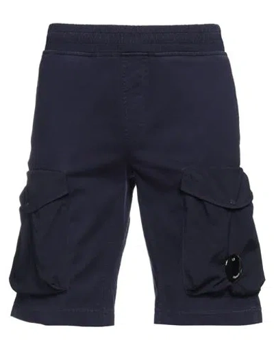 C.p. Company C. P. Company Man Shorts & Bermuda Shorts Navy Blue Size Xxl Cotton, Polyamide