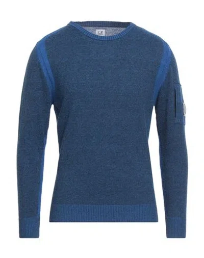 C.p. Company C. P. Company Man Sweater Navy Size 34 Linen, Cotton, Polyamide In Navy Blue