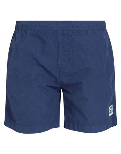 C.p. Company C. P. Company Man Swim Trunks Navy Blue Size 28 Polyamide, Cotton In Navy Blue