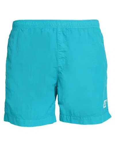 C.p. Company C. P. Company Man Swim Trunks Turquoise Size 30 Polyamide, Cotton In Blue