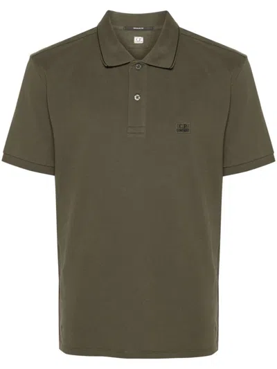 C.p. Company C. P. Company Regular Striped Collar Polo Shirt In Verde