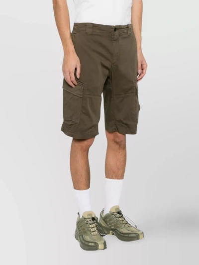 C.p. Company Cargo Bermuda Shorts With Straight Cut And Multiple Pockets In Brown
