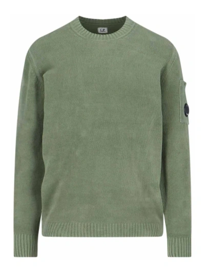 C.p. Company Chenille Sweater In Green