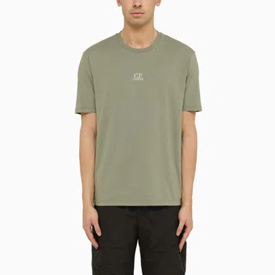 C.P. COMPANY C.P. COMPANY COTTON AGAVE GREEN T-SHIRT WITH LOGO MEN