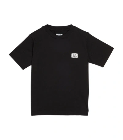 C.p. Company Kids' Cotton Logo-tab T-shirt (4-14 Years) In Black