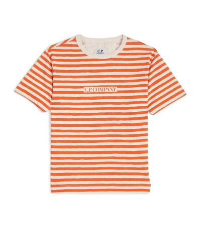 C.p. Company Kids' Cotton Striped Logo T-shirt (4-14 Years) In Multi