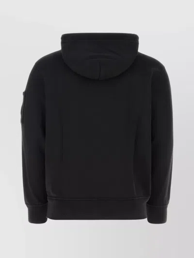 C.p. Company Cotton Sweatshirt With Hood And Pockets In Black