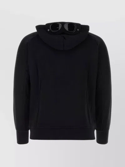 C.p. Company Cotton Sweatshirt With Hood And Zippered Pockets In Black
