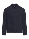 C.p. Company Cotton Overshirt In Total Eclipse
