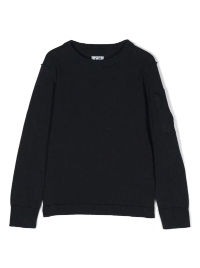 C.p. Company Kids' Lens-detail Cotton Sweatshirt In Black
