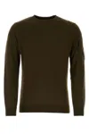C.p. Company Man Dark Green Cotton Sweater In Ivy Green